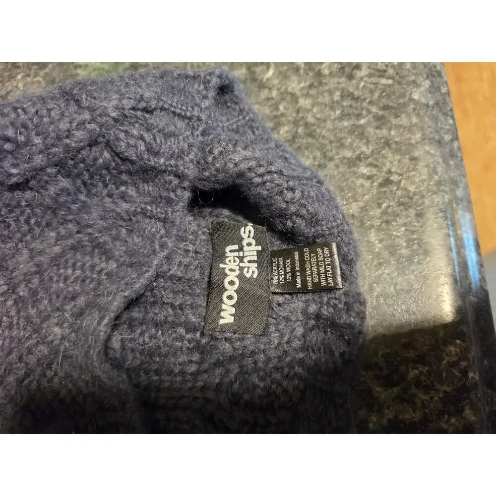 Anthropologie Wooden Ships Mohair Wool Blend Beanie Hat Gray